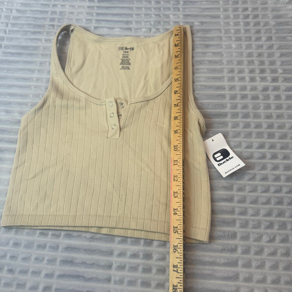 NWT Buckle XS BKE Womens Peyote Seamless Scoop Neck Sleeves Beige Crop Top New - Picture 4 of 7